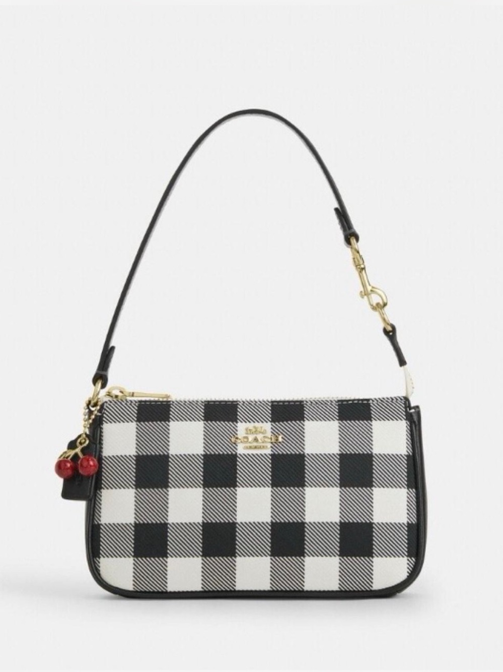 NWT Coach! Nolita 19 With Gingham Print And Charm 🖤🤍